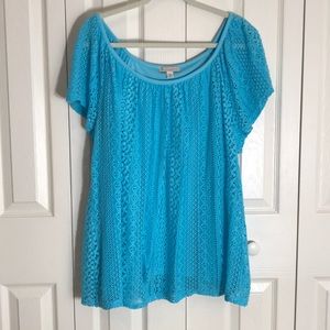 Dress Barn aqua knit tunic SZ 2X